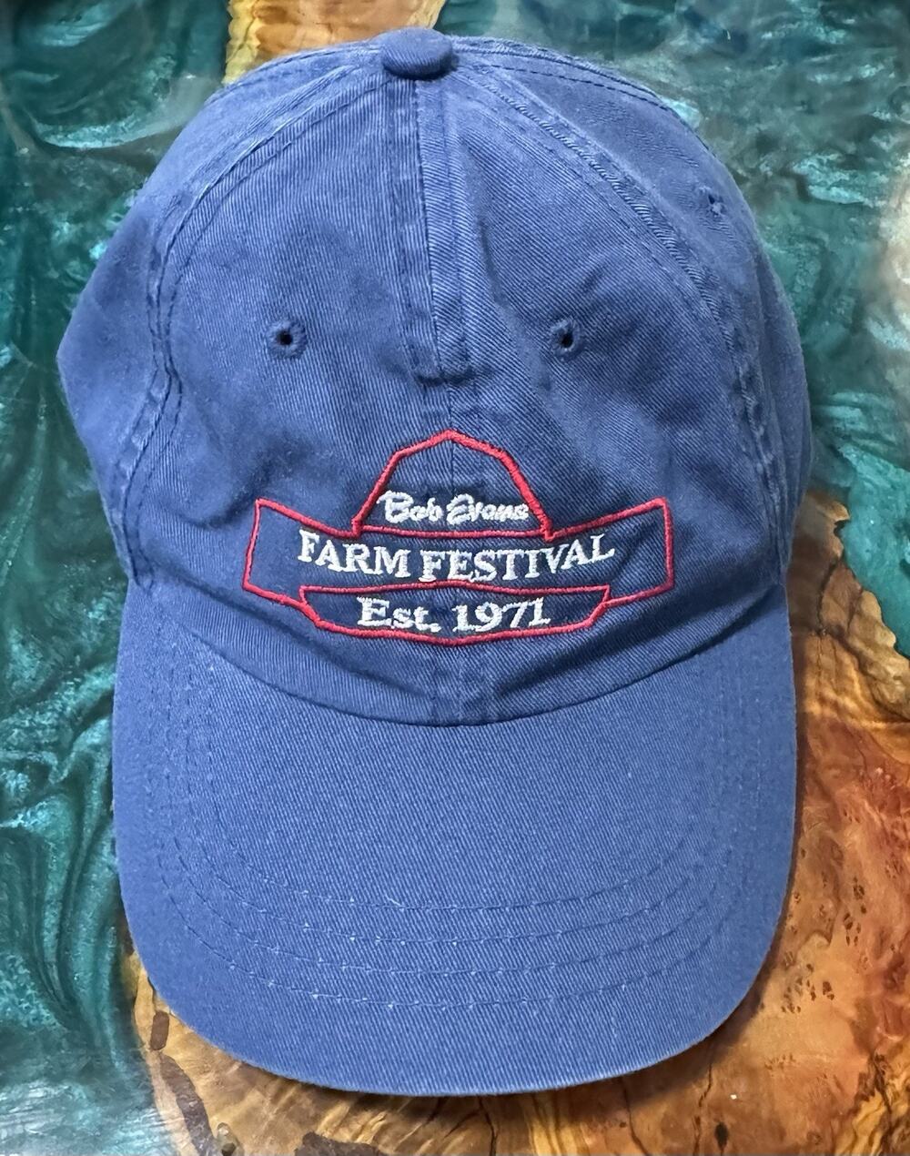BOB EVANS FARM FESTIVAL BLUE DAD HAT Advertising Logo